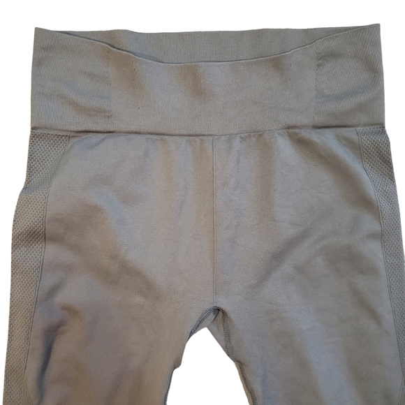 Zyia Active Ankle Leggings Womens XL Grey Nylon Spandex Stretch Ribbed Leg - Picture 4 of 9